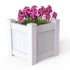 Fentech 18 inch Cubic White Vinyl PVC Flower Box Planter for Garden