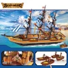 Fishing Vessel 857 PCS Ausini Plastic Kid Toy Big Fishing Boat Building Blocks Toys Set