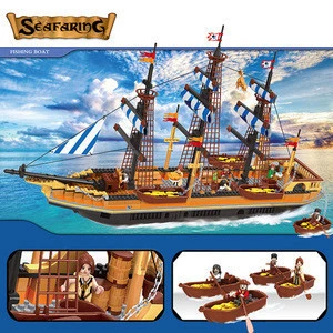Buy Fishing Vessel 857 Pcs Ausini Plastic Kid Toy Big Fishing Boat