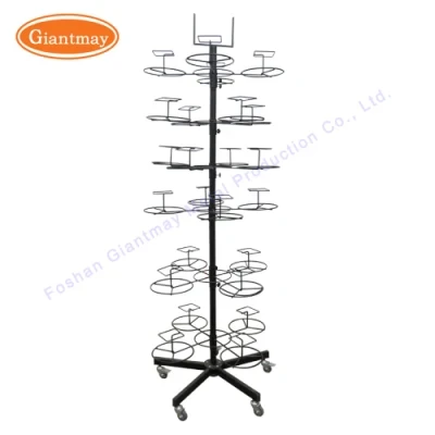 Floor Standing Metal Wire Retail Rotating Display Hat Stand