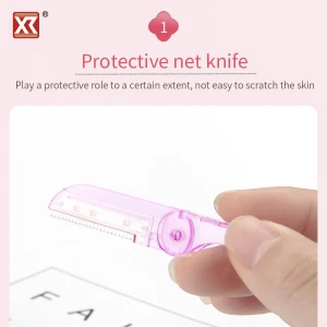 Foldable private label shaving razor trimmer women facial eyebrow shaper with Japan Blade
