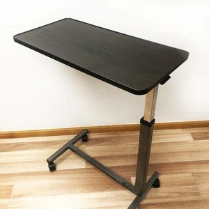 folding hospital height adjustable overbed table