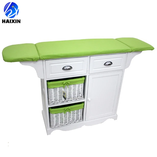 furniture living room  wooden folding ironing board with storage drawers