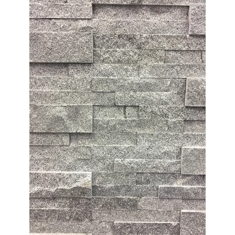 G654 Chinese dark grey granite splitface stacked ledger stone panel 24"x6"