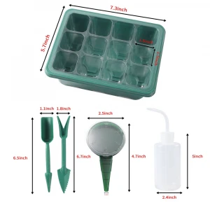 Garden 6 12 Cell Seed Starter Tray With Lid Dome Plant Nursery Box Kit Germination Grow Breathable Seedling Tray