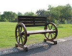 Garden Bench Patio Garden Wooden Wagon Wheel Bench