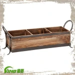 Garden plante, wooden display tray, rustic outdoor planter