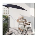 Garden Table + Two Chairs,Outdoor Folding Furniture Wooden Bistro Set