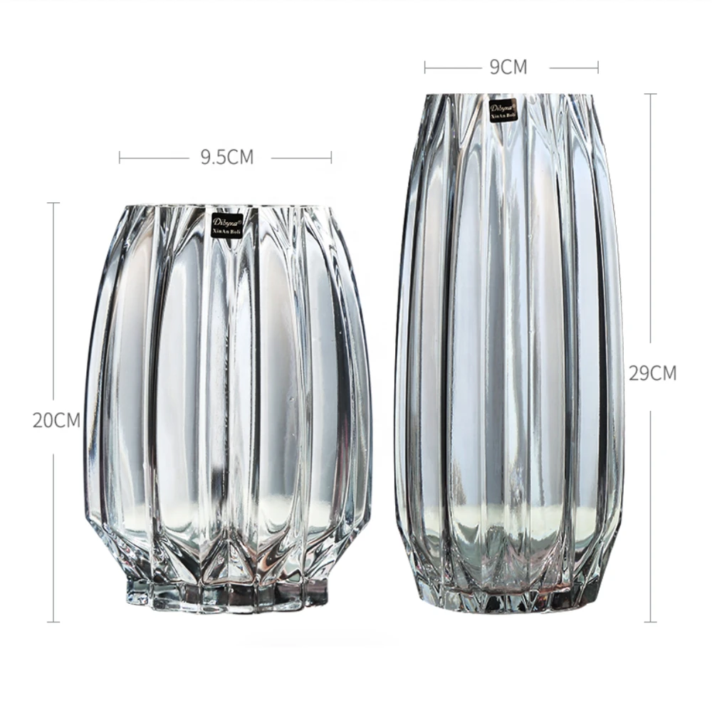 Glass vase wholesale cheap home decor  glass flower vase Fashion modern clear glass vase