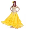 Gold professional belly dance performance costumes with skirt for ladies BellyQueen