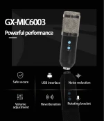 GONSIN Flexible Play and Plug USB Desktop Podcast Microphone