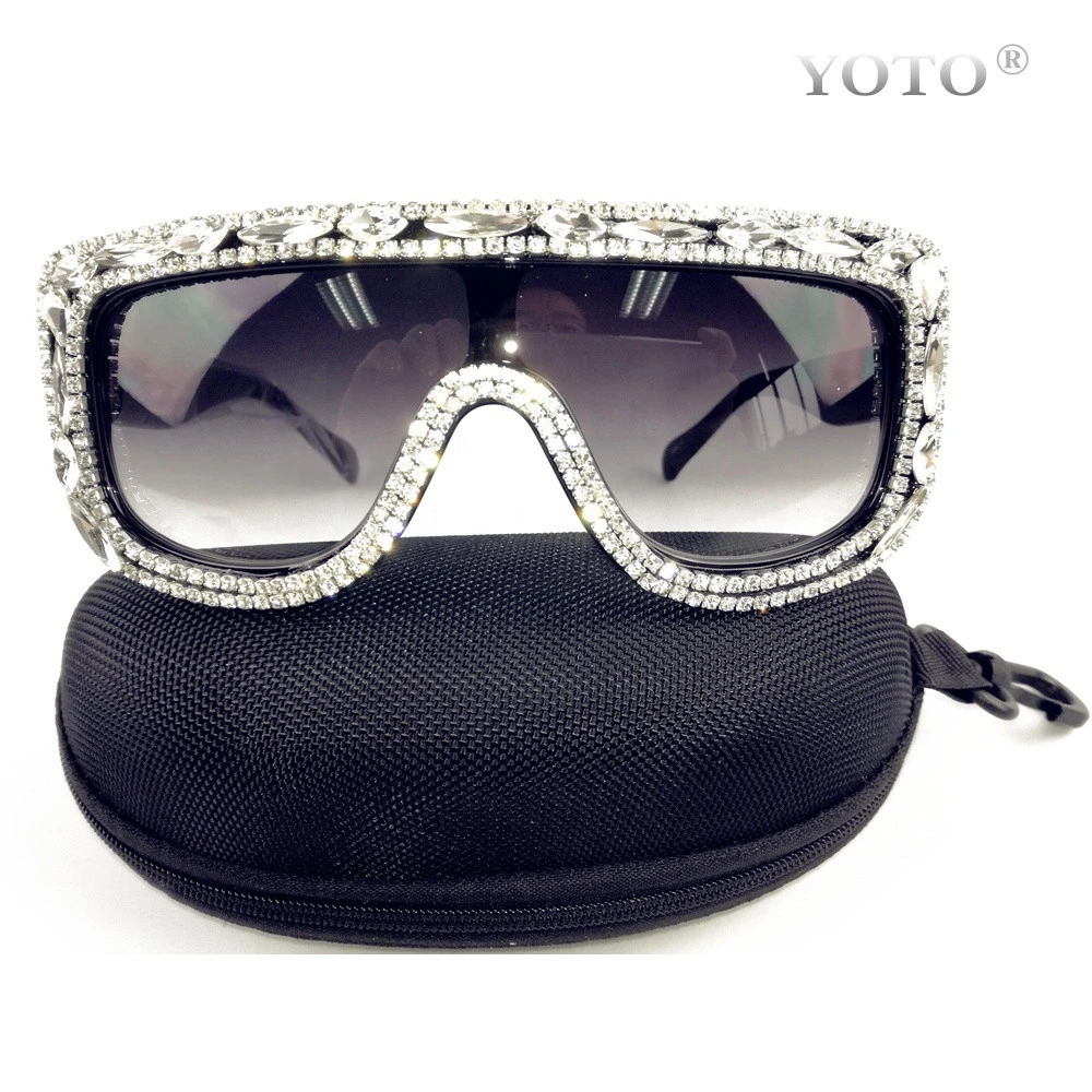 Gorgeous Bling Bling Shining Rhinestone UV 400 Polarized Sunglasses Stylish Casual Eyewear For Women Men