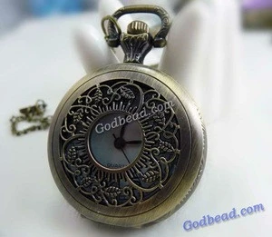 Gorgeous Steampunk antique brass classical Pocket Watch Necklace