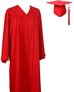 Graduation Gown Set in Matte Finish Checked Fabric for Girls School Uniform