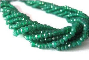 Green Onyx Faceted 3-4mm Rondelle Beads Strands