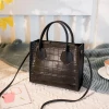 Guangzhou Manufacture Fashion Alligator Leather PU Handle Ladies Hand bag Tote Women Handbags
