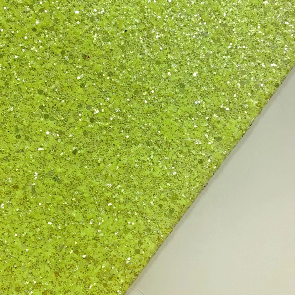 Guangzhou wholesale neon chunky glitter fabric for shoes material
