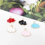 H002 Cloud Earrings Necklace Key Chains Accessories Clouds Charms Zinc Alloy Enamel Pendants Charms for Jewelry Making