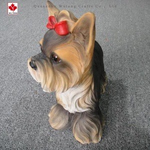 Handicraft resin simulation yorkshire terrier home garden animal statues