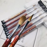 Handle Wholesale 100% Pure Kolinsky Acrylic Nails Oval Nail Art Brushes Brush with OEM service
