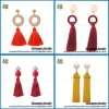 Handmade Bohemia Ethnic Tassel Jewelry Long Silk Thread Tassel Earrings Gold Plated For Women 2019