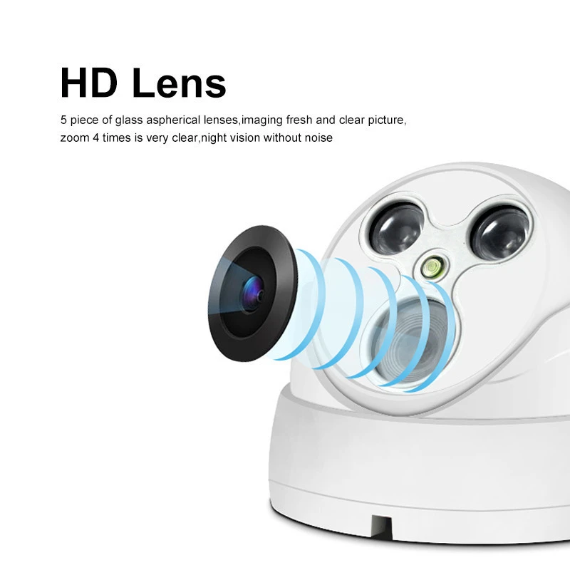 HD Len CCTV DOME Camera 2MP 3MP Home Care Security Monitoring Onvif Indoor HD Infrared Night Vision Dome IP Security Camera