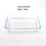 Heat Resistant Borosilicate Oval 1500ml Oval Glass Bakeware sets Baking Dish Dinnerware Sets For Kitchenware microwave safe