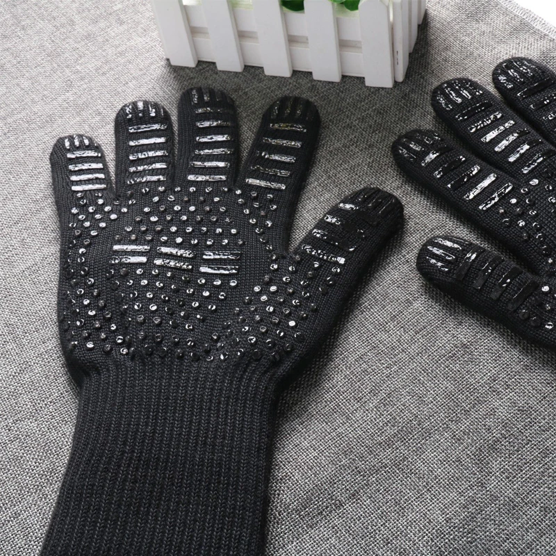 Heat Resistant Thick Silicone Cooking Baking Barbecue Oven Gloves BBQ Grill Mittens Dish Washing Gloves Kitchen
