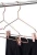 Heavy duty rose gold wire metal cloth trouser pant coat clothes hangers with 2 smooth clips for wardrobe closet boutique display