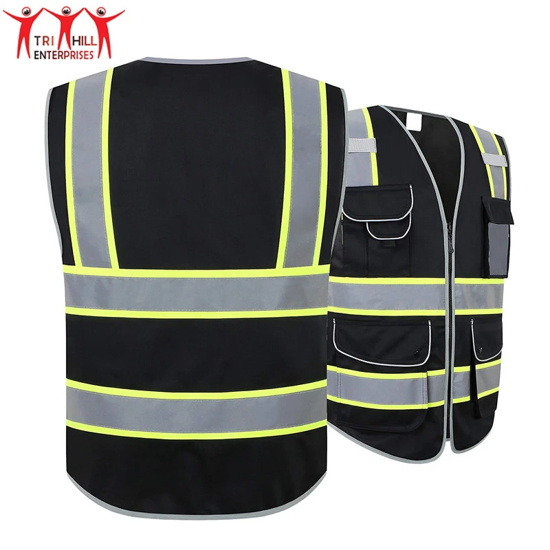 Hi Visibility Adjustable Waist And Shoulder Polyester Vest Reflective Safety Vest