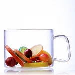high borosilicate glass 1200ml bowl fruit noodle salad sugar bowl with bamboo lid and handle