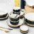 Import High quality 12-piece  porcelain ceramic plate dish bowl dinner dinnerware set with gold rim from China