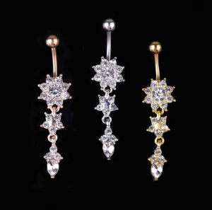 High quality  body piercing accessories medical steel navel nail  navel piercing jewelry