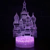 High Quality Castle Building 3D Led Sensor Night Light Sensor 3D Creative Light