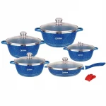 High quality elegant nonstick cook ware sets brands purple black red blue colors non-stick cookware set