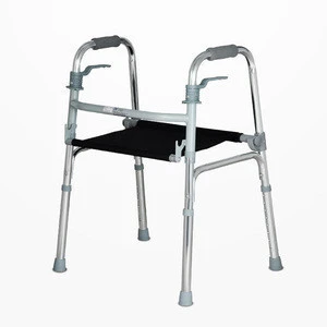 High Quality Foldable Walking Frame Self Adjustable Rehabilitation Standing Aid Toilet Chair For Elderly Crutch