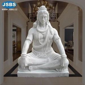 High Quality Hand Carved White Lord Shiva Marble Statue On Sale