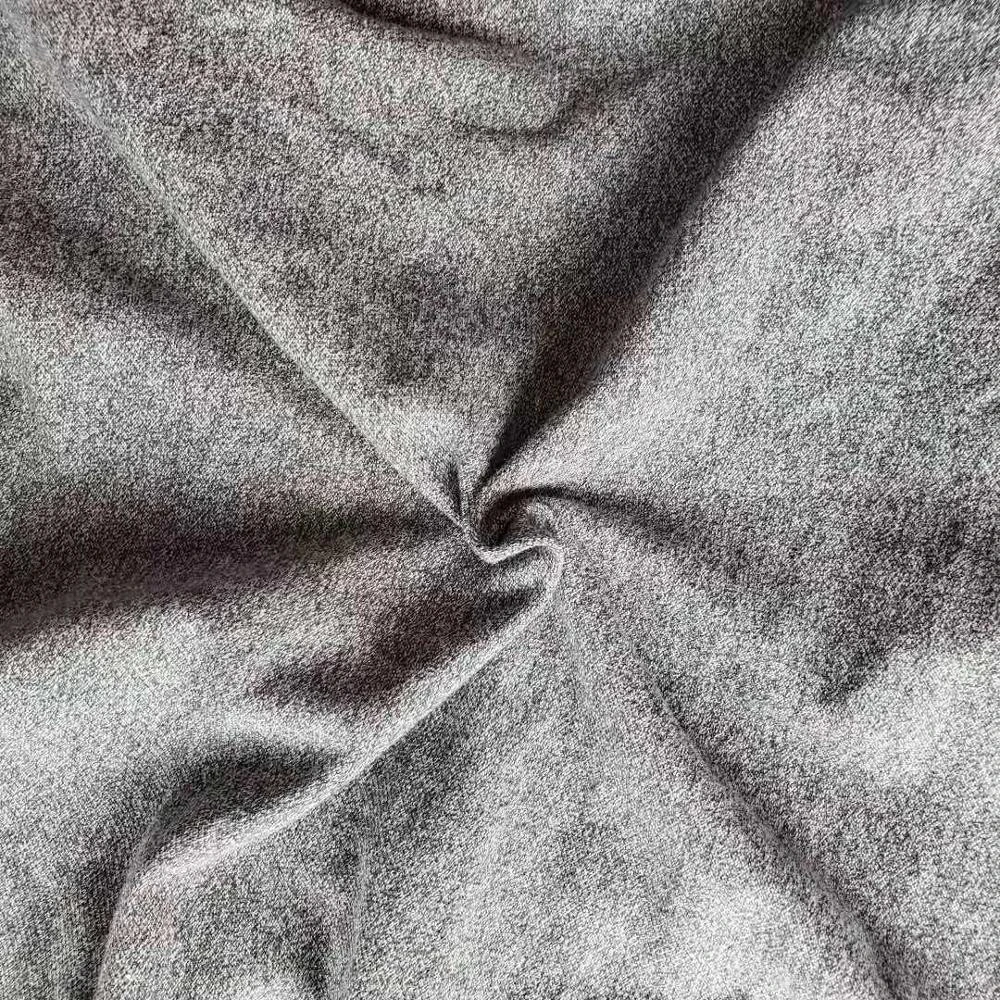 High quality hemp grey knit fabric cotton AB yarn beaded fabric