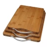 High quality OEM ODM durable Charcuterie Board resistant to falling Bamboo Cutting Board with stainless steel handle