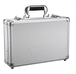 High Quality Silver Aluminum Brief Case Notebook Lockable Carry Case