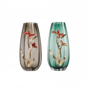 Home personality flower decoration cylinder glass high cylinder transparent glass vase