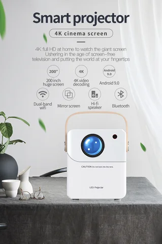 Buy Home Theater Projector 4k Mini Portable Projectors Mobile Android ...
