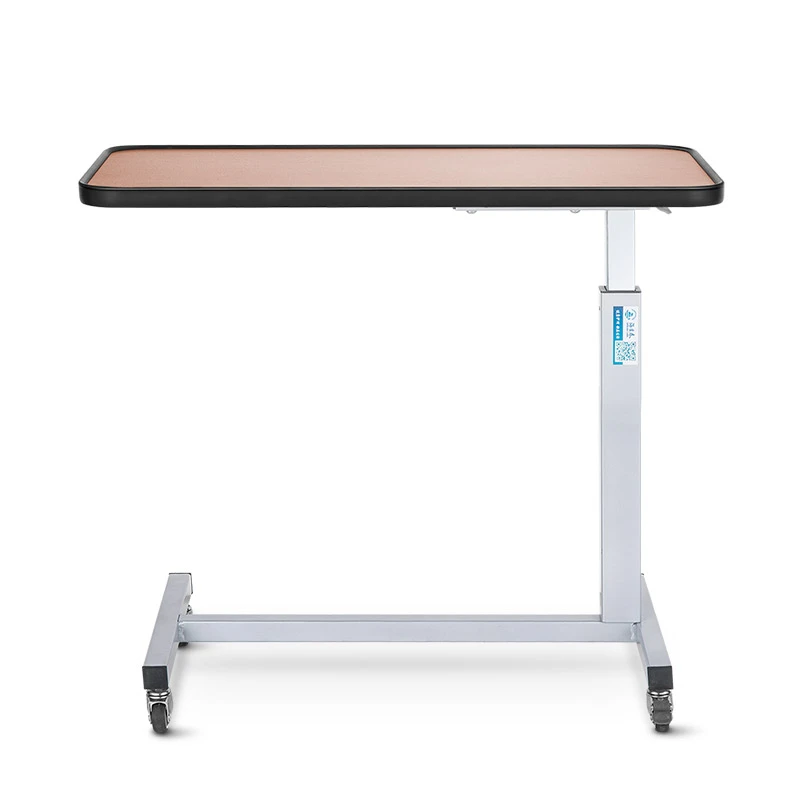 Hospital  Adjustable Plastic Overbed Table OverBed Panel for patient dinning