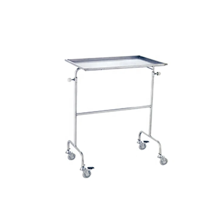 hospital instrument stainless steel mayo tray table trolley price