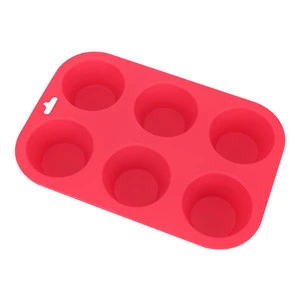 Hot pink reusable 100% BPA free cake making mold disposable flower round eco-friendly cake tool silicone 3D cake muffin mould