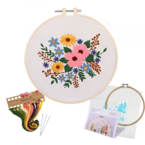 HOT Sale DIY Flowers Handmade Cross Stitch DIY craft kitFor Beginner Needlework Embroidery Kit