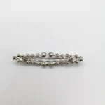 Hot sale Silver Double Line Rhinestone Brooch Arched Shape Crystal Safety Pin