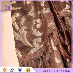 Hot Sales Fashion Design Brown Luxury Curtains with Valance for Bedroom Window Curtains for Living Room Curtains Fabric