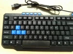 hot selling computer hardware part OEM custom logo computer office desktop wired USB with orange keys multimedia arabic keyboard