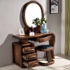 Hot selling high-grade antique log ribbon mirror dresser in the bedroom